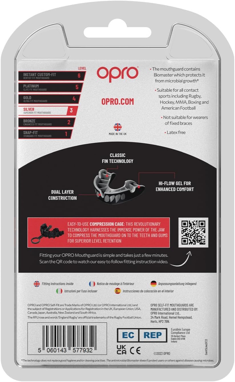 OPRO Zahnschutz Silver Senior 2022 - Jaws black/silver 4 OPRO Zahnschutz Silver Senior 2022 - Jaws black/silver – Bild 4