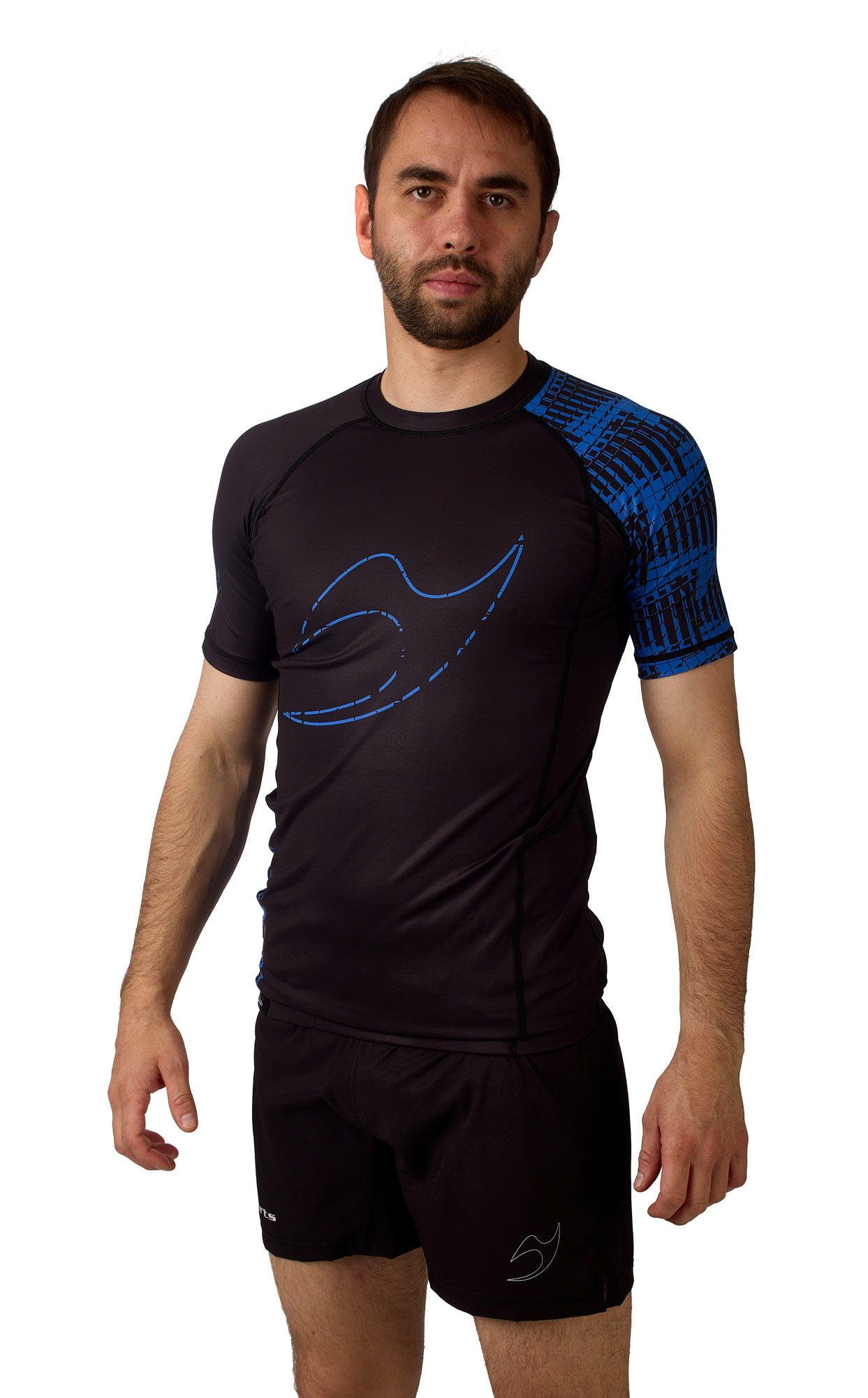 Rank Rashguard RV2 kurzarm Schwarz/Blau 2 Rank Rashguard RV2 kurzarm Schwarz/Blau – Bild 2