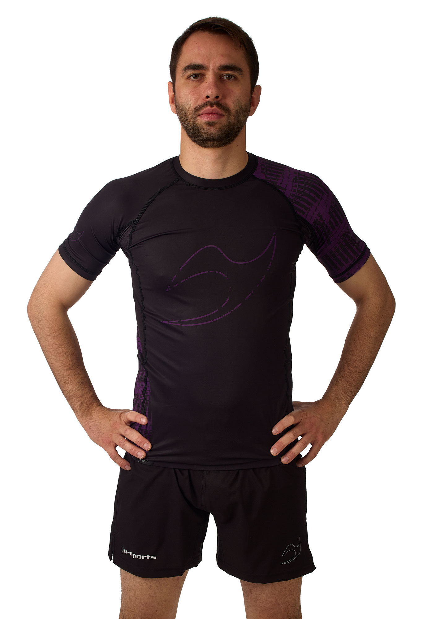 Rank Rashguard RV2 kurzarm Schwarz/Lila 6 Rank Rashguard RV2 kurzarm Schwarz/Lila – Bild 6