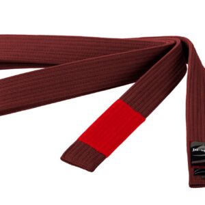 BJJ Premium Gürtel Perl Braun - Instructor - Roter Balken